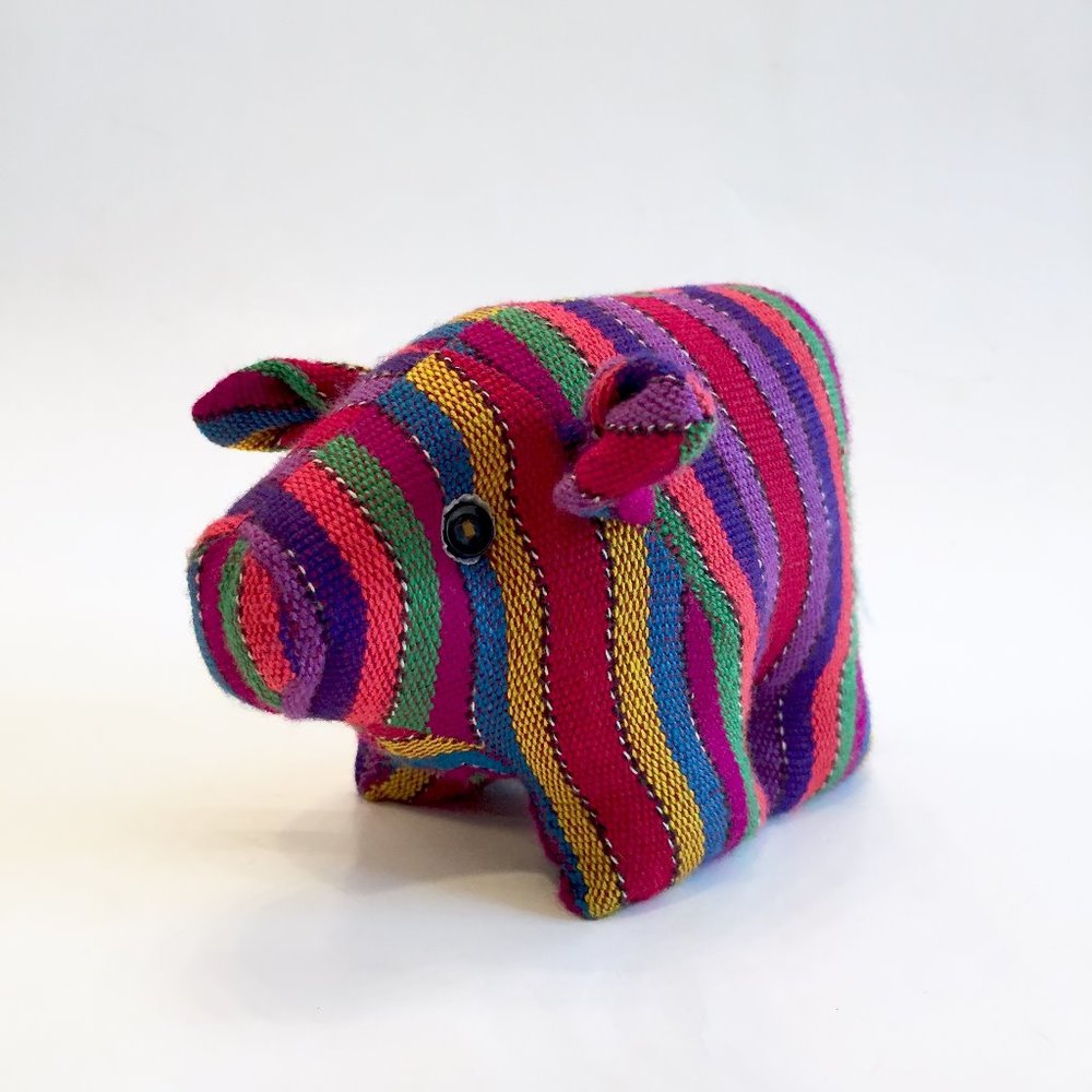 Mexican Fiesta Print Handmade Stuffed Animal Pig